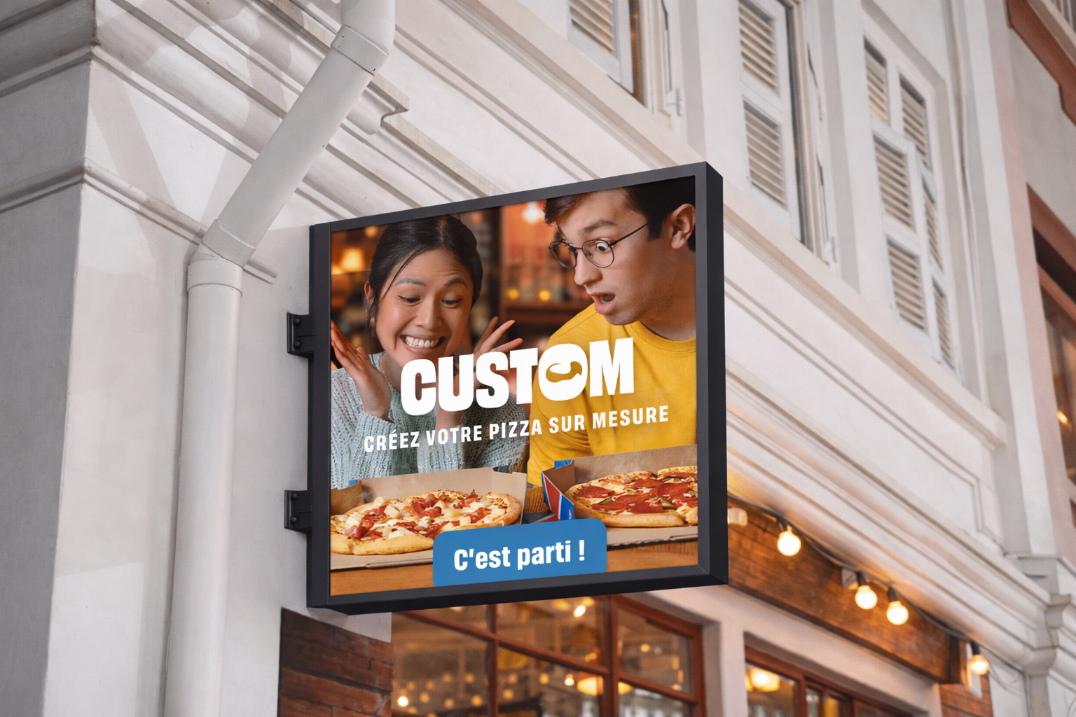 Drapeaux LED double face pour commerce